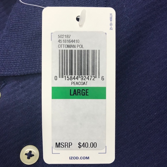 Mens Short Sleeve Izod Polo Shirt Size Large - Picture 3 of 6